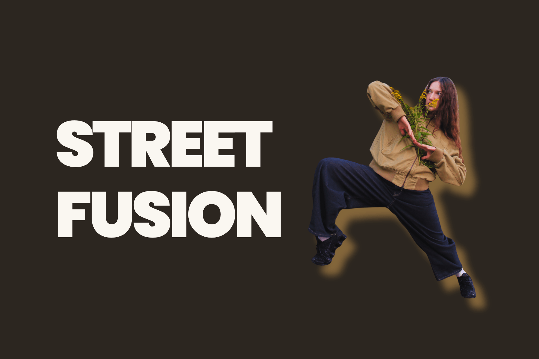 Street Fusion — tänavatantsija liikumises, kõrval kiri STREET FUSION